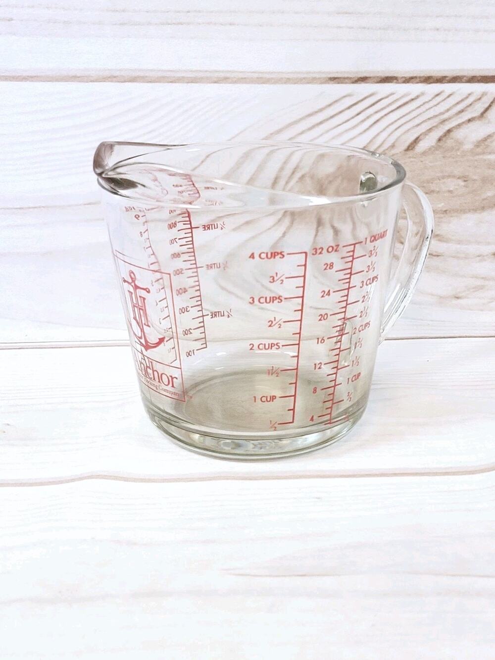 Anchor Hocking Fire King 4 Cup/ 1 Liter/ 1 Quart Glass Measuring Cup